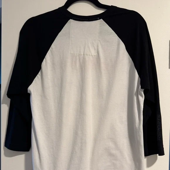 Aviator Nation Graphic Black and White Raglan 3/4 Sleeve Tee - Picture 4 of 6